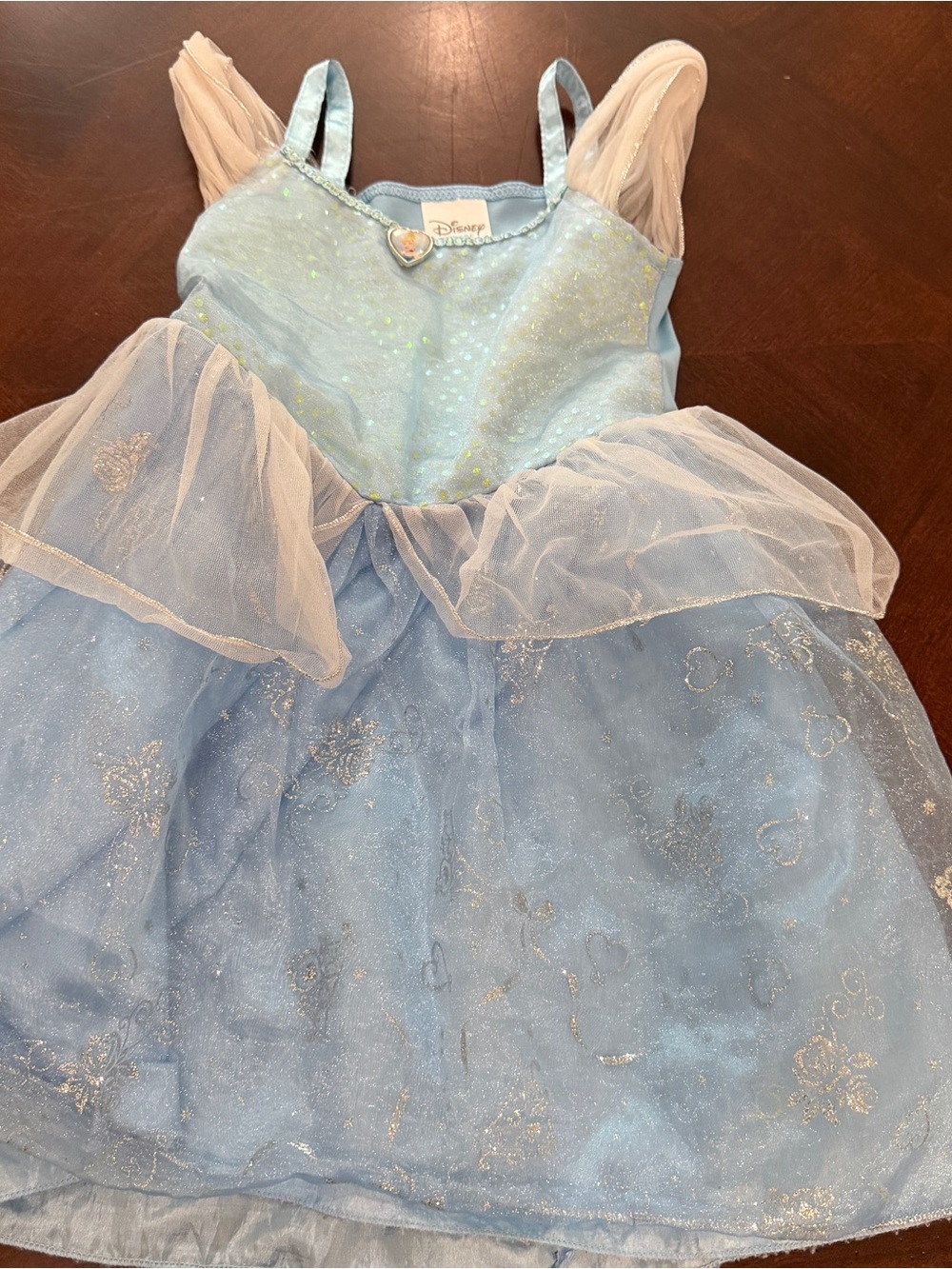 Disney Cinderella Light Blue Sparkle Princess Dress Sz 4
